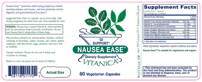 Nausea Ease 60 caps Curated Wellness