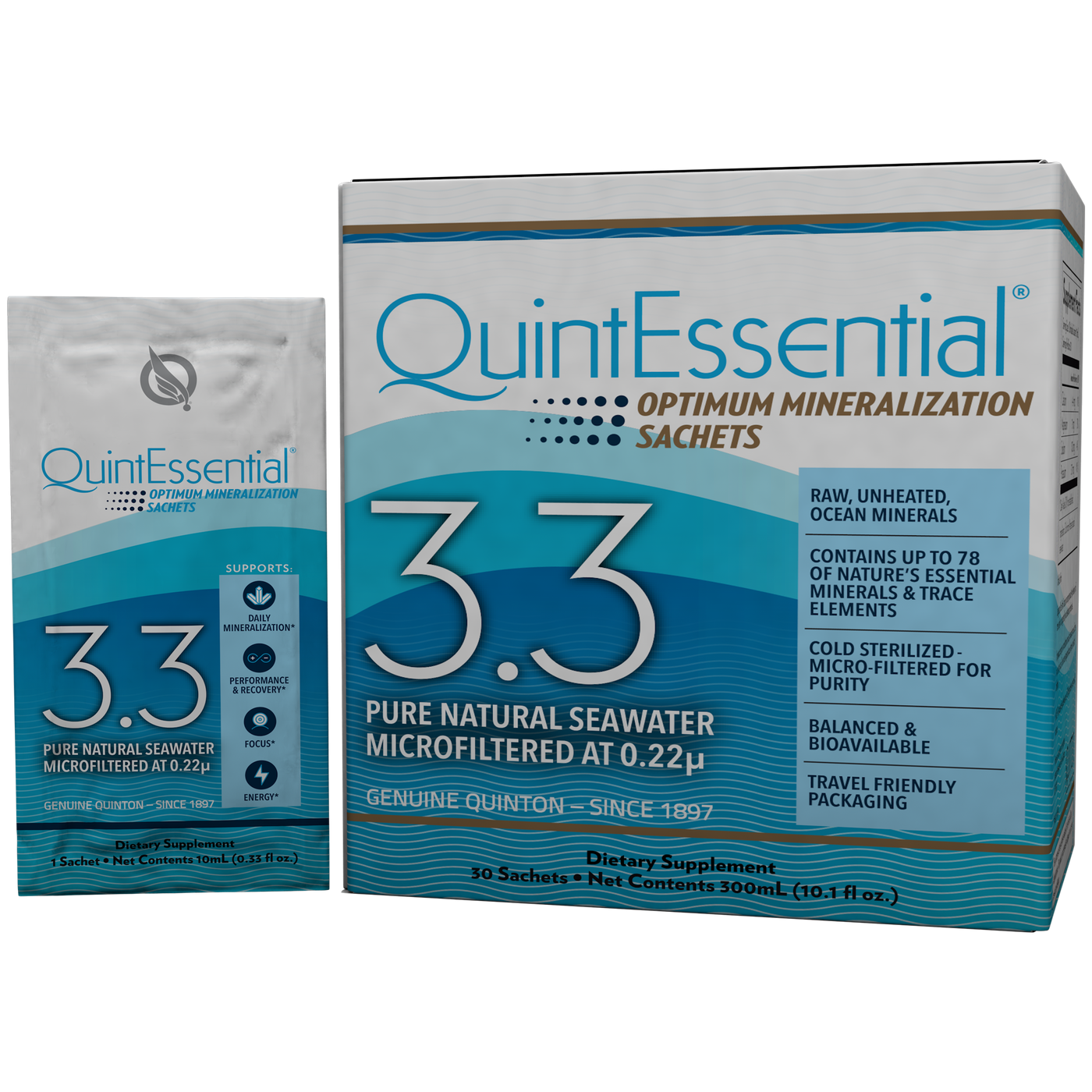 QuintEssential 3.3. 30, 10mL sachets Curated Wellness