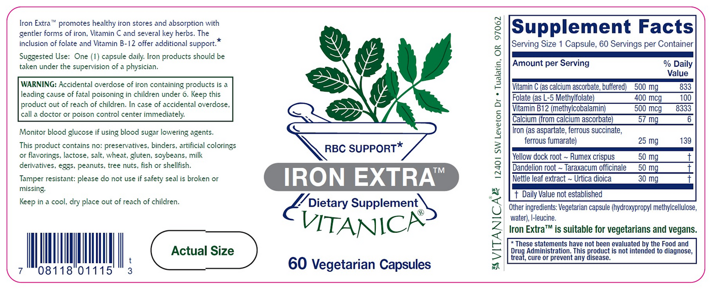 Iron Extra 60 caps Curated Wellness
