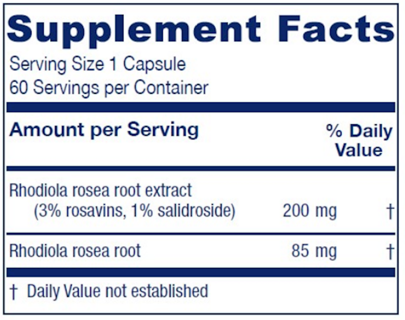 Rhodiola Extract Plus 60 caps Curated Wellness
