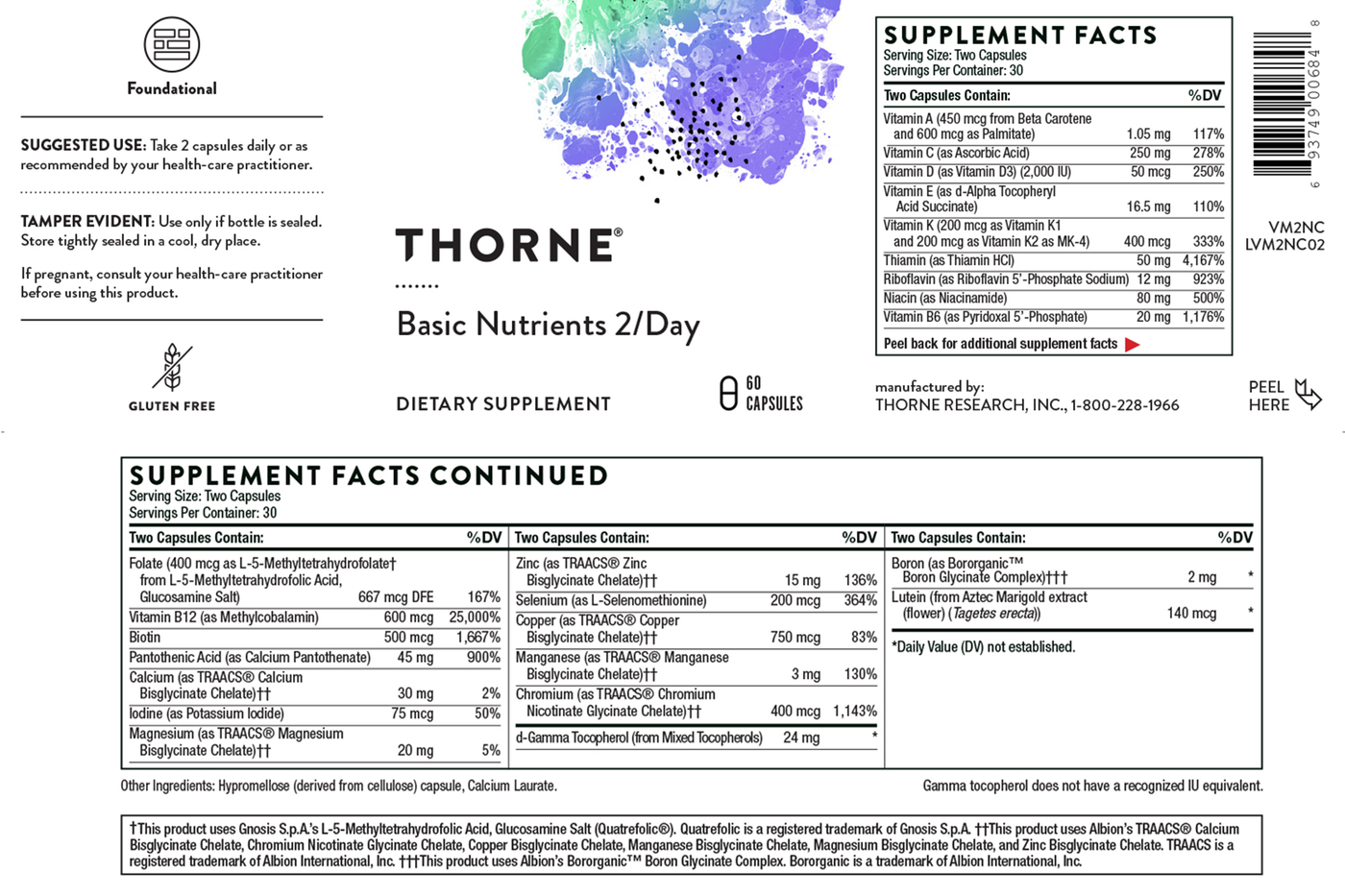 Basic Nutrients 2/Day 60 caps Curated Wellness