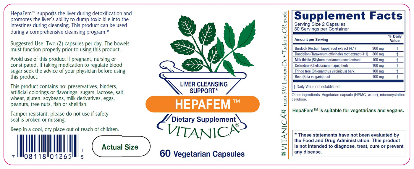 Hepafem 60 caps Curated Wellness