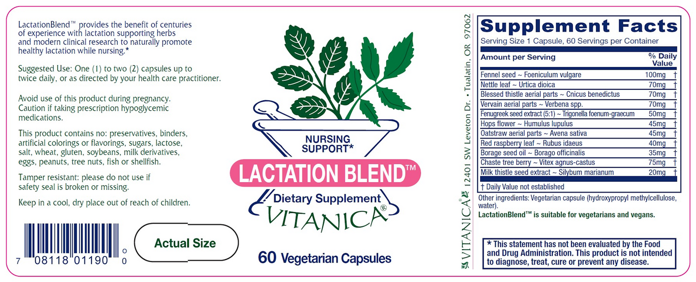 Lactation Blend 60 caps Curated Wellness