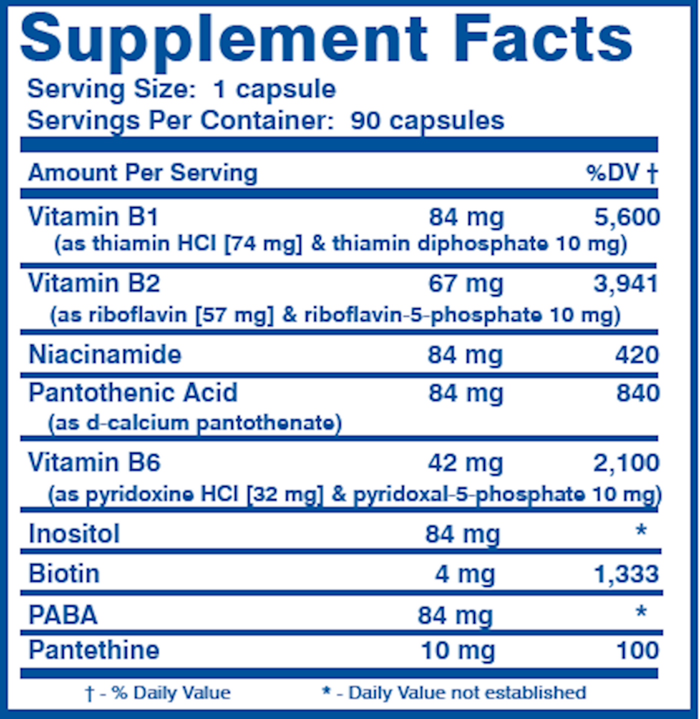 B Vitamins Hi Potency 90 caps Curated Wellness