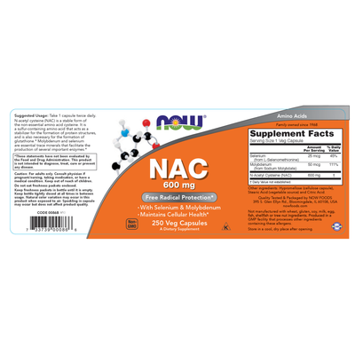 NAC 600 mg 250 vcaps Curated Wellness