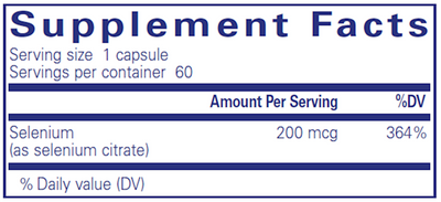 Selenium (citrate) 200 mcg 60 vcaps Curated Wellness