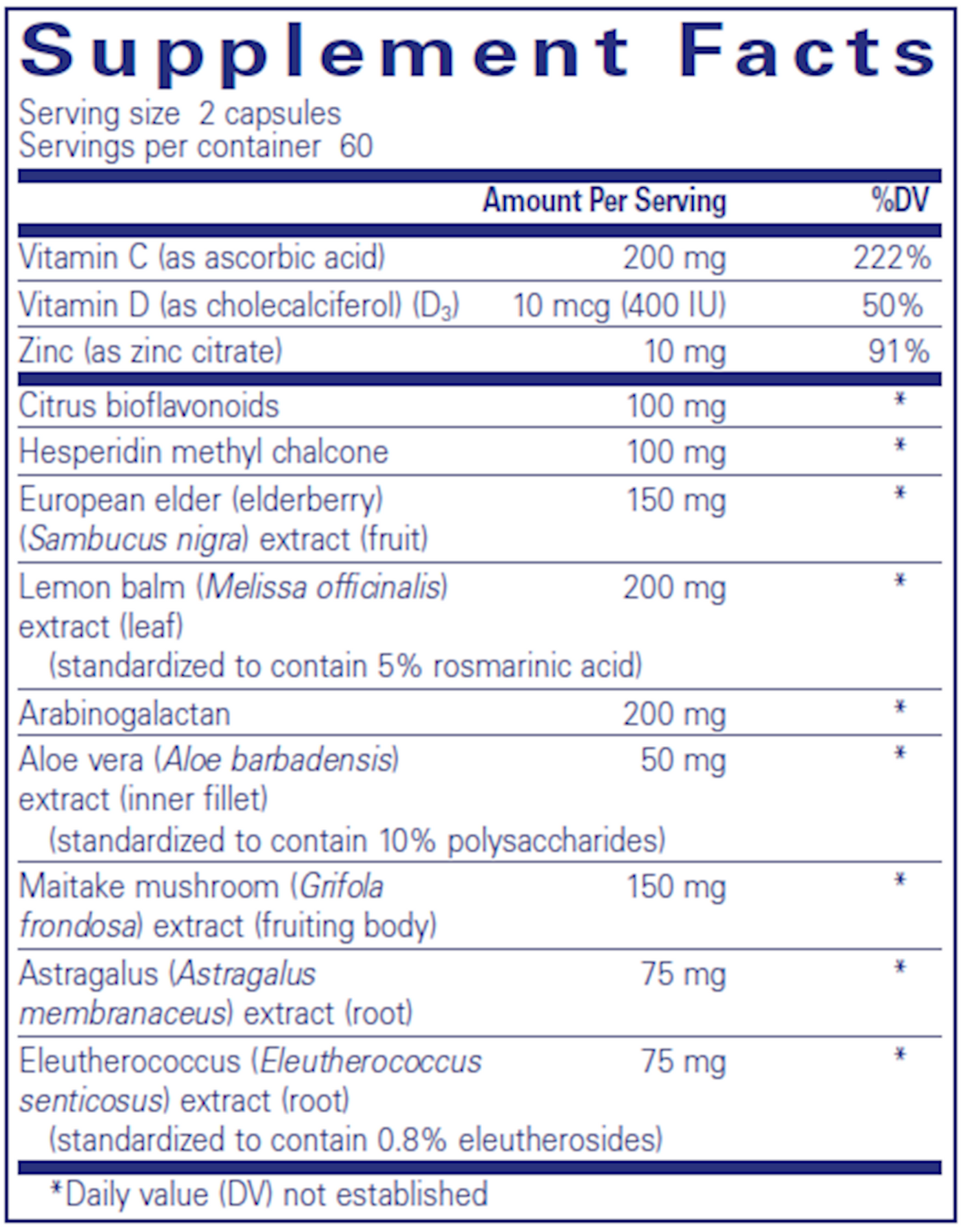 Daily Immune 120 vcaps Curated Wellness