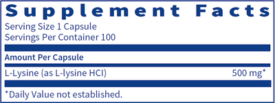 L-Lysine 500 mg 100 caps