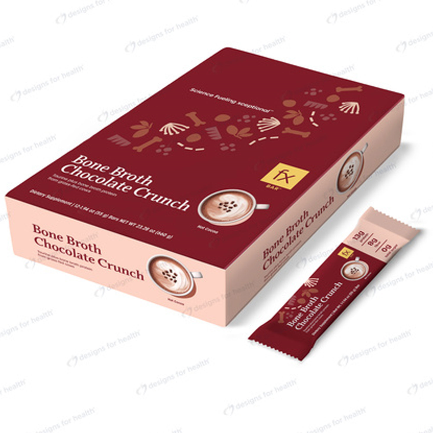 Bone Broth Chocolate Crunch Bars 12 ct Curated Wellness