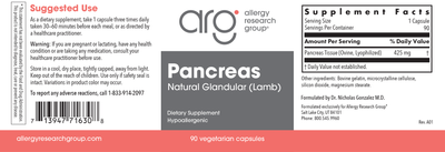 Pancreas Lamb 425 mg 90 vcaps Curated Wellness