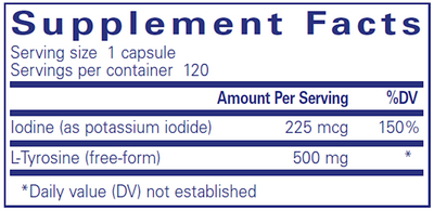 Iodine and Tyrosine 120 vcap Curated Wellness