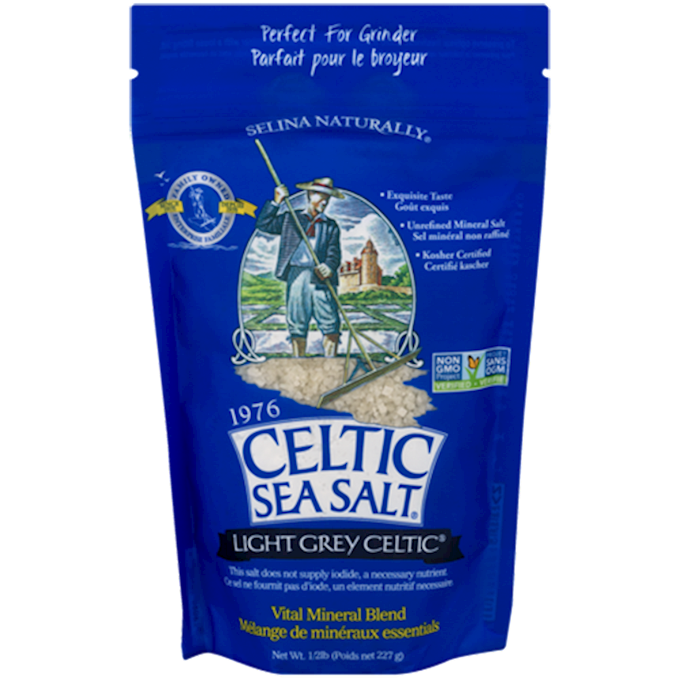Course Ground Celtic Sea Salt-LtGr 1/2lb Curated Wellness