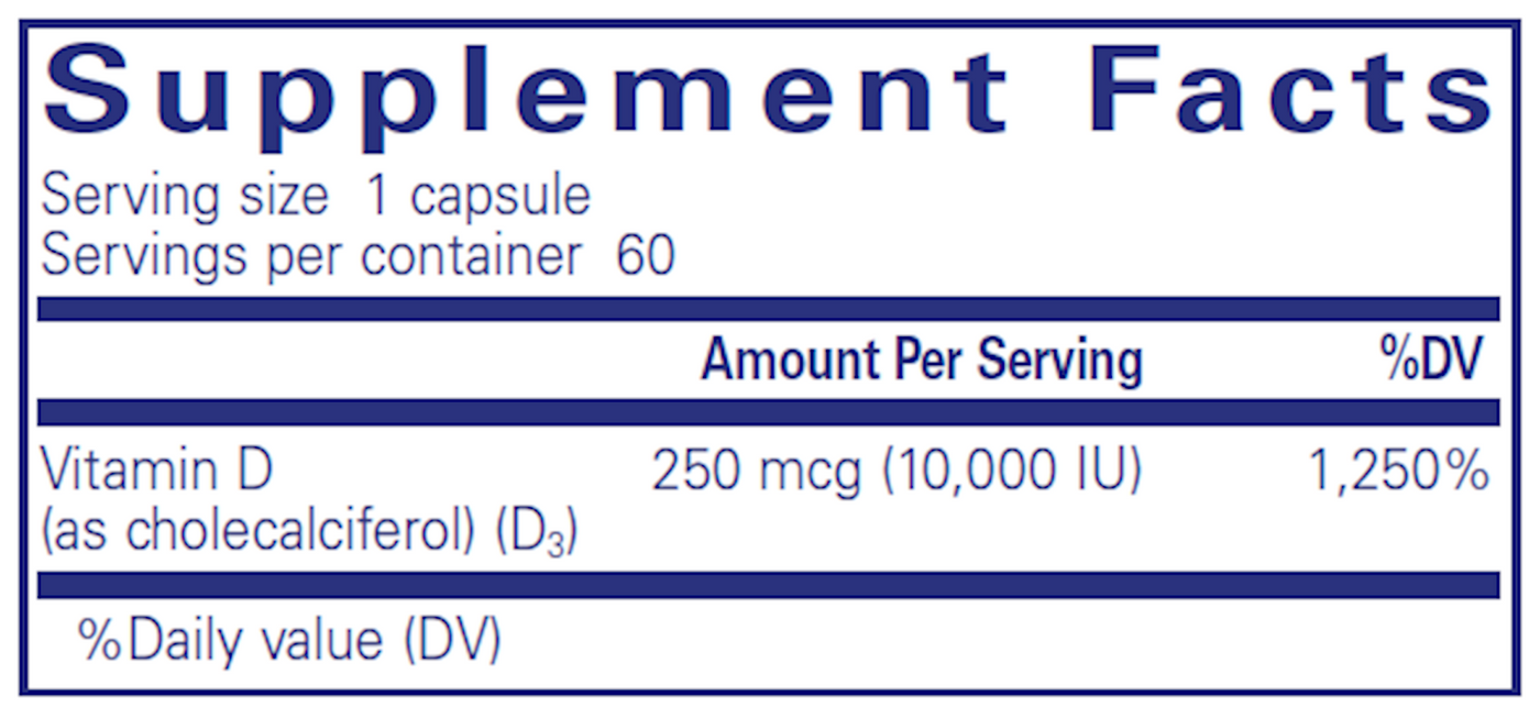 Vitamin D3 10,000 IU 60 vcaps Curated Wellness