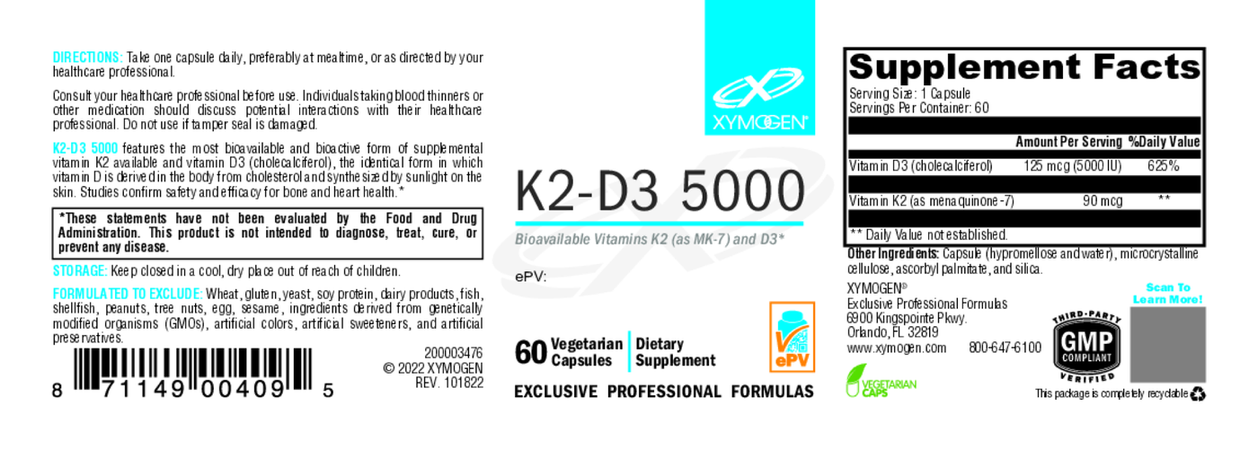 K2-D3 5000 60 Capsules Curated Wellness