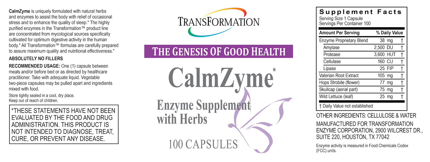 CalmZyme * 100 caps Curated Wellness