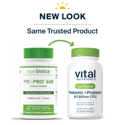 Hyperbiotics PRE+PRO 60 Bil CFU  Curated Wellness