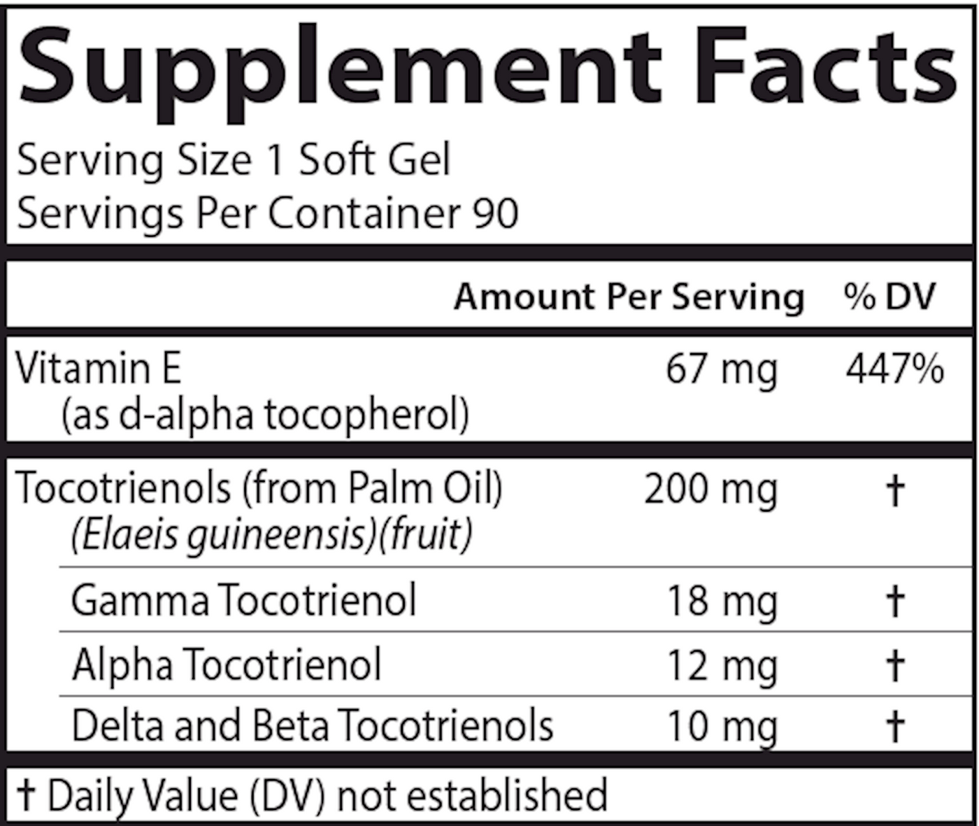 Tocotrienols 90 gels Curated Wellness