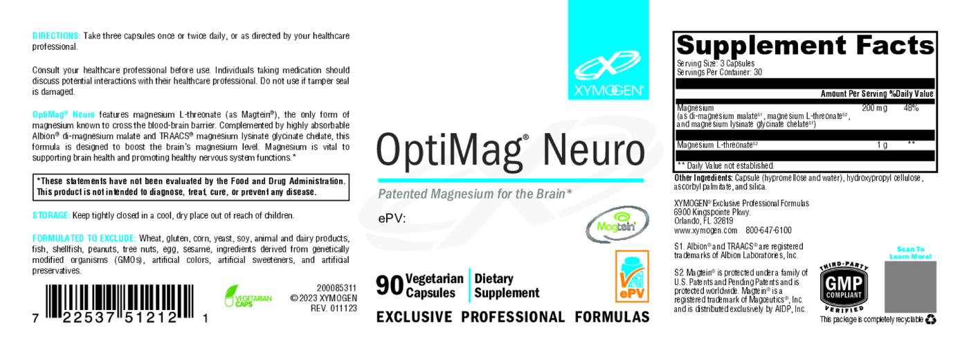 OptiMag Neuro 90 Capsules Curated Wellness