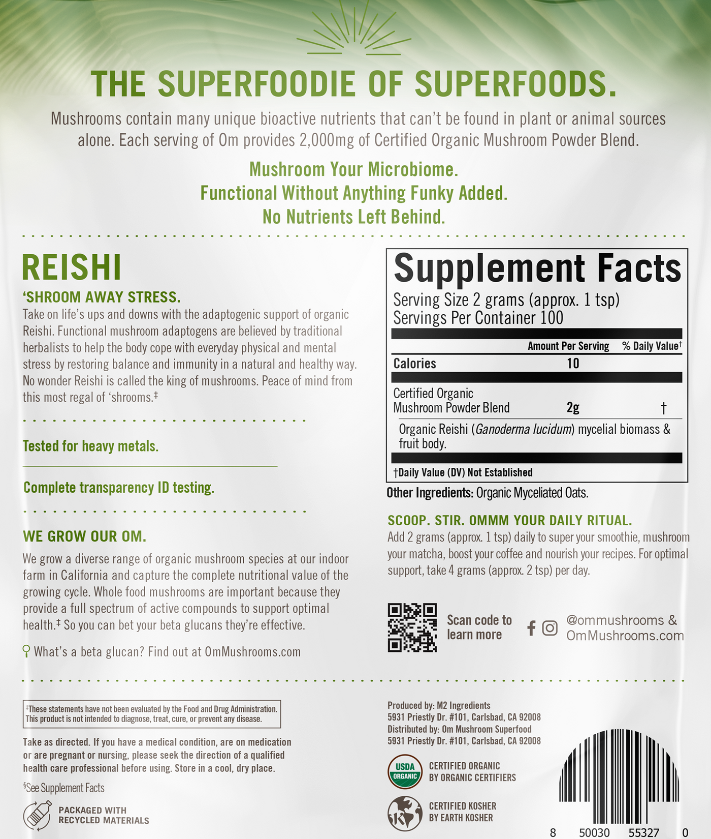 Reishi Mushroom Superfood Powder 200g Curated Wellness