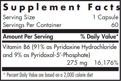 Pyridoxine P5P 275 mg 60 vegcap Curated Wellness