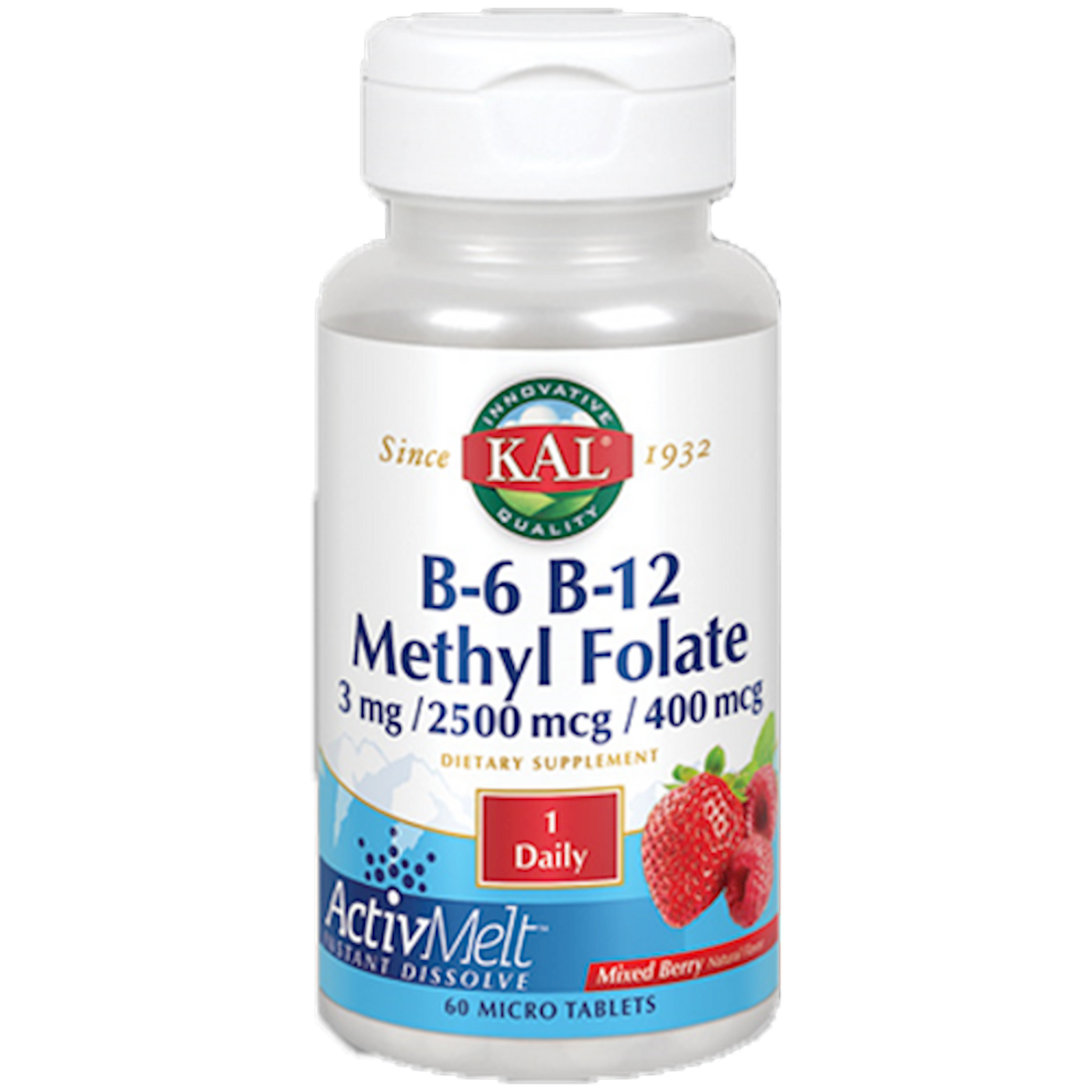 B6 B12 Methyl Fol Activ Berry 60 vegtabs Curated Wellness