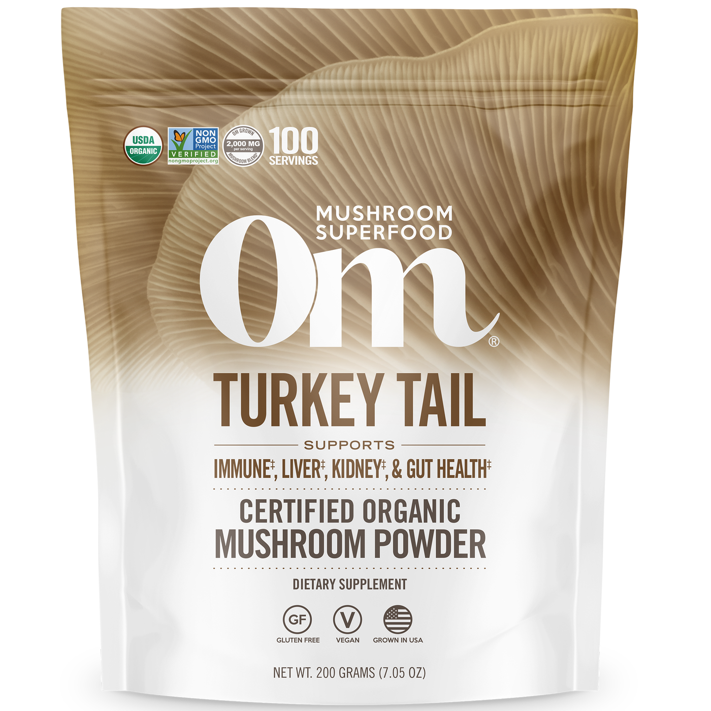 Turkey Tail Mushroom Powder 200g Curated Wellness