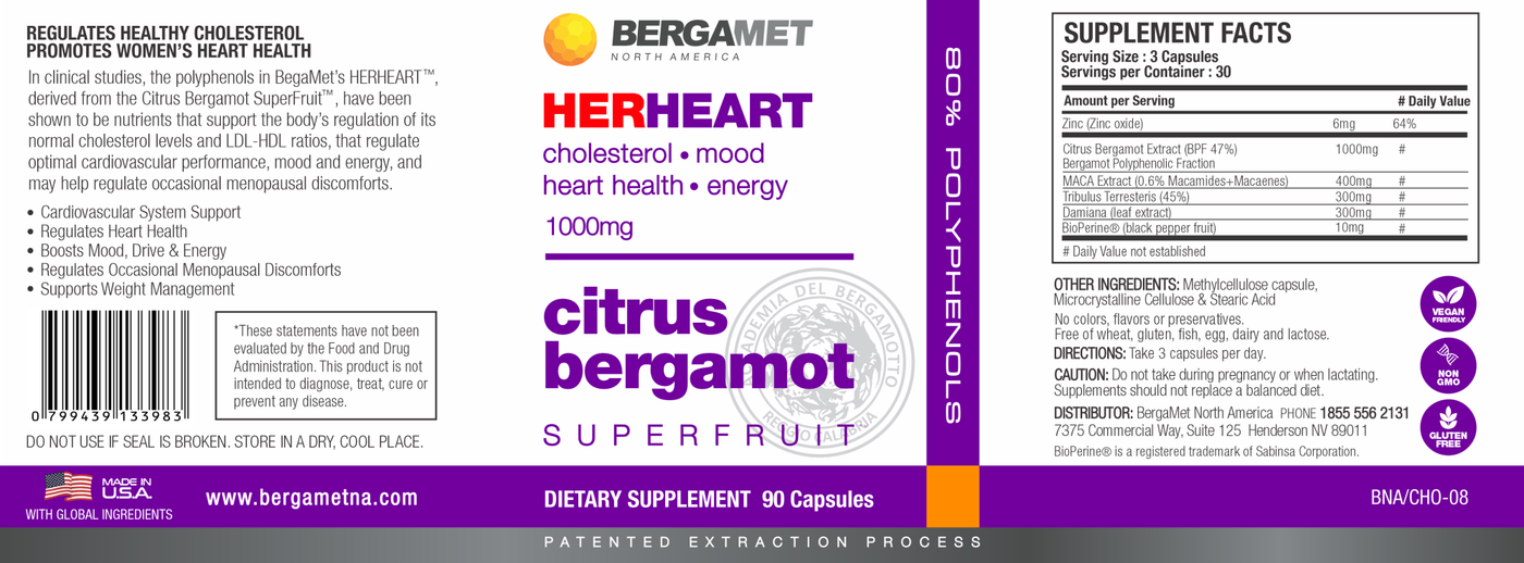 BergaMet HerHeart 90 caps Curated Wellness