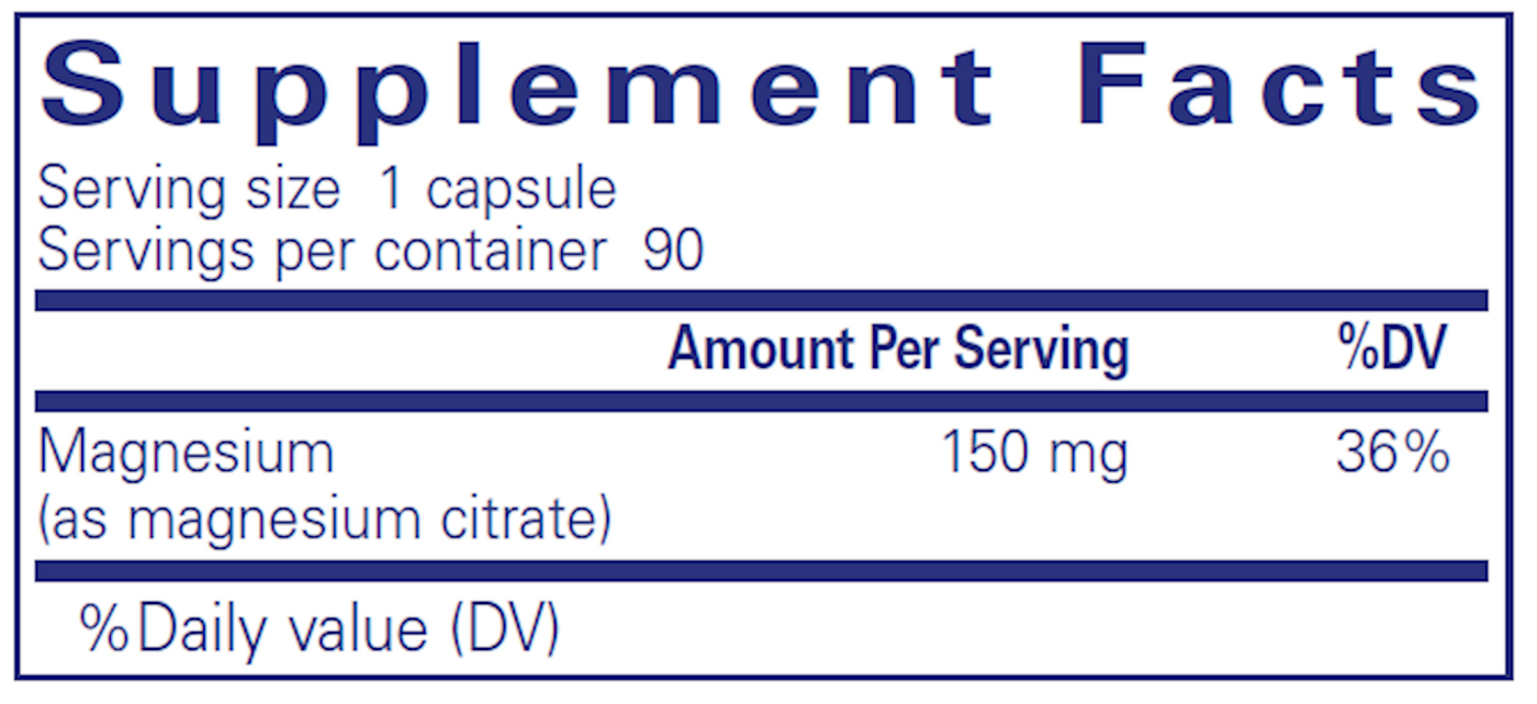 Magnesium (citrate) 150 mg 90 vcaps Curated Wellness