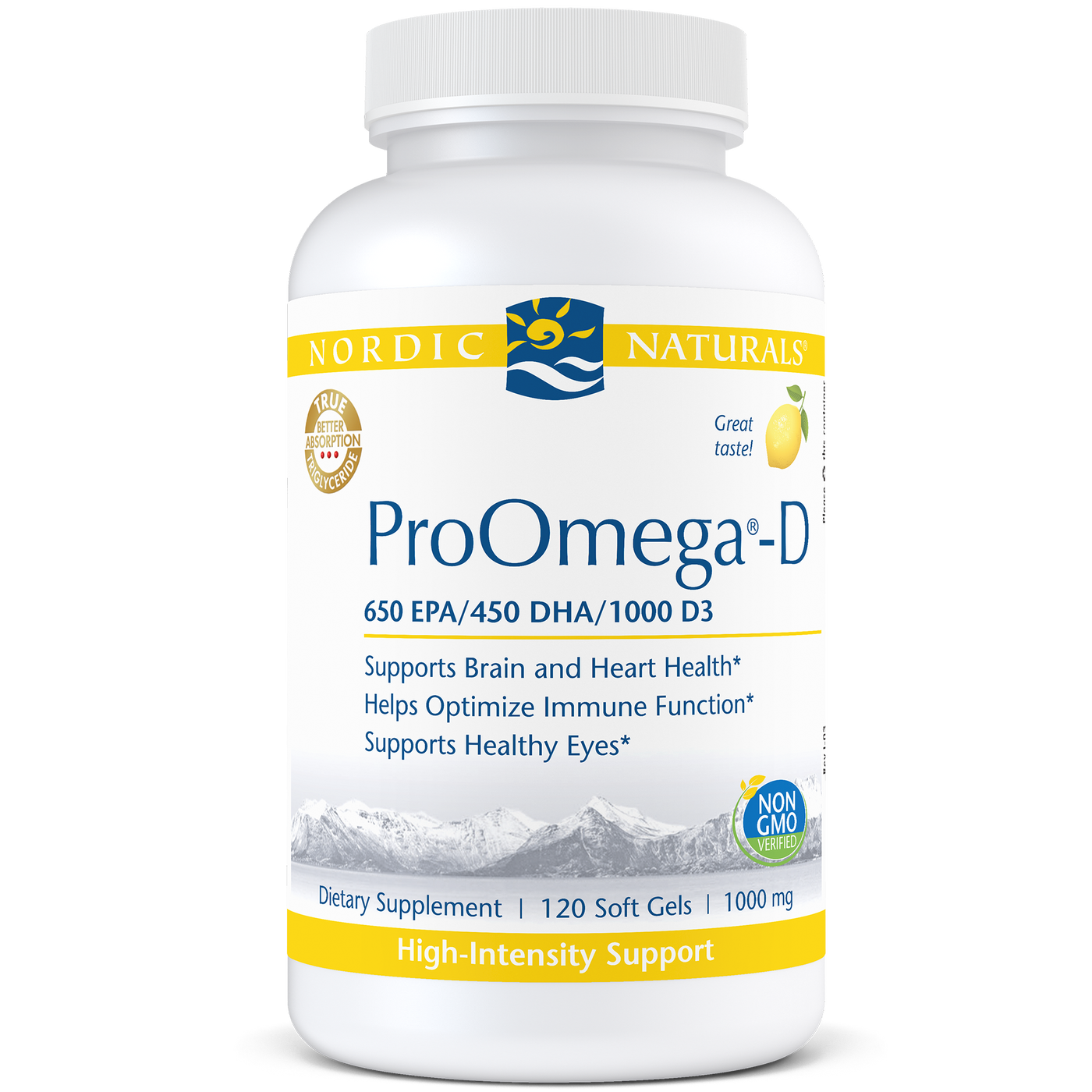 ProOmega-D Lemon 1000 mg 120 gels Curated Wellness