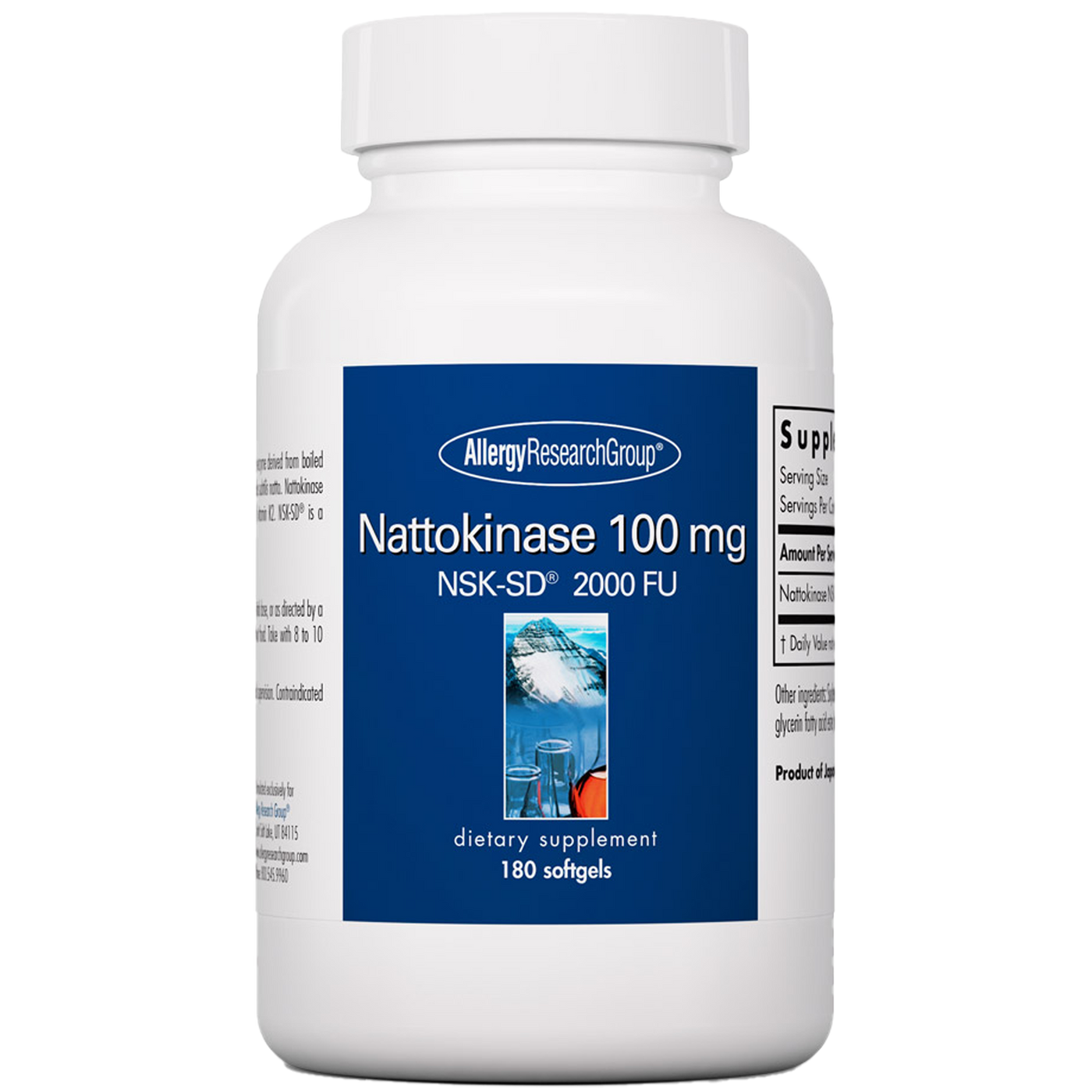 Nattokinase 100 mg NSK- SD 180 gels Curated Wellness