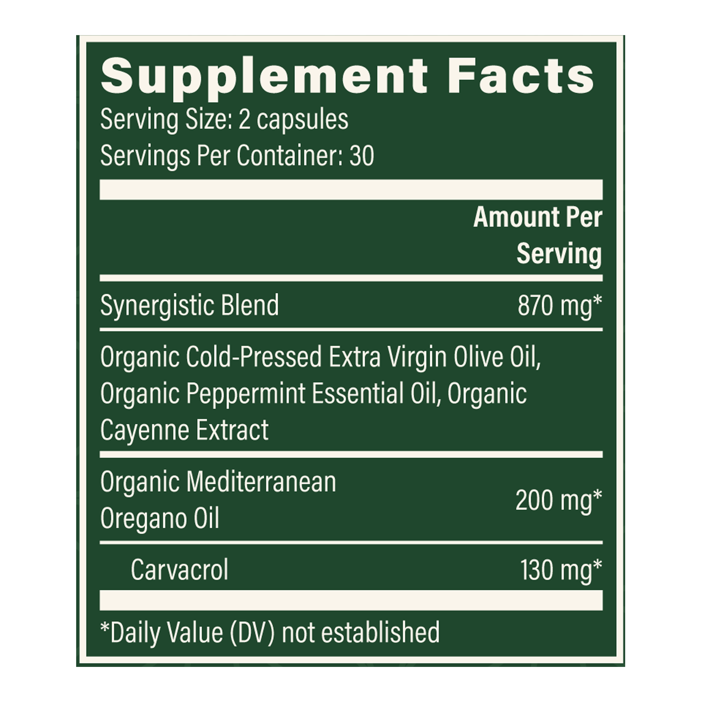 Oregano Oil 200 mg 60 caps Curated Wellness