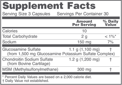 Glucosamine &Chondroitin w/MSM  Curated Wellness