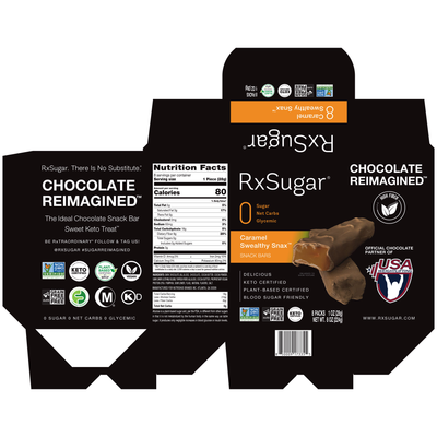 RxSugar Caramel Swealthy Snax 8 bars Curated Wellness