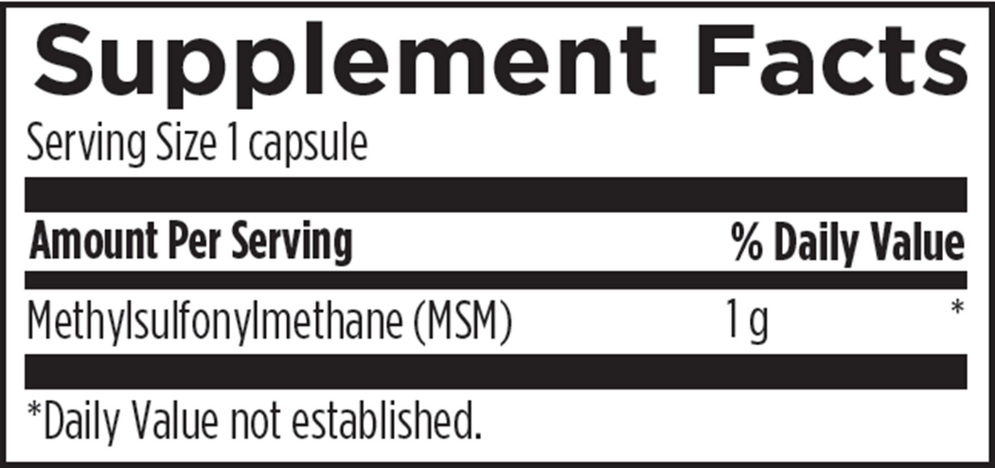 MSM 1000 mg 240 caps Curated Wellness