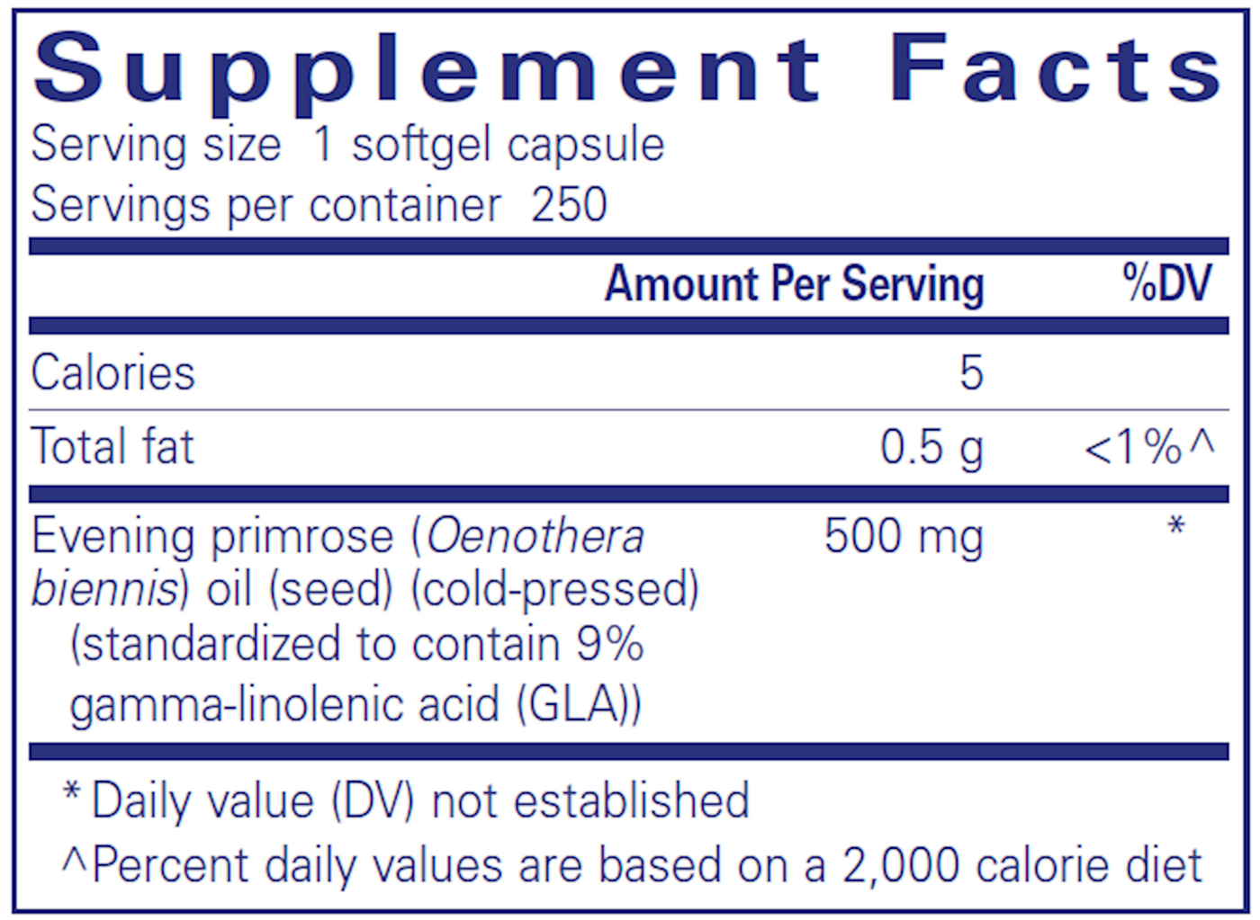 E.P.O. (evening primrose oil) 250 gels Curated Wellness