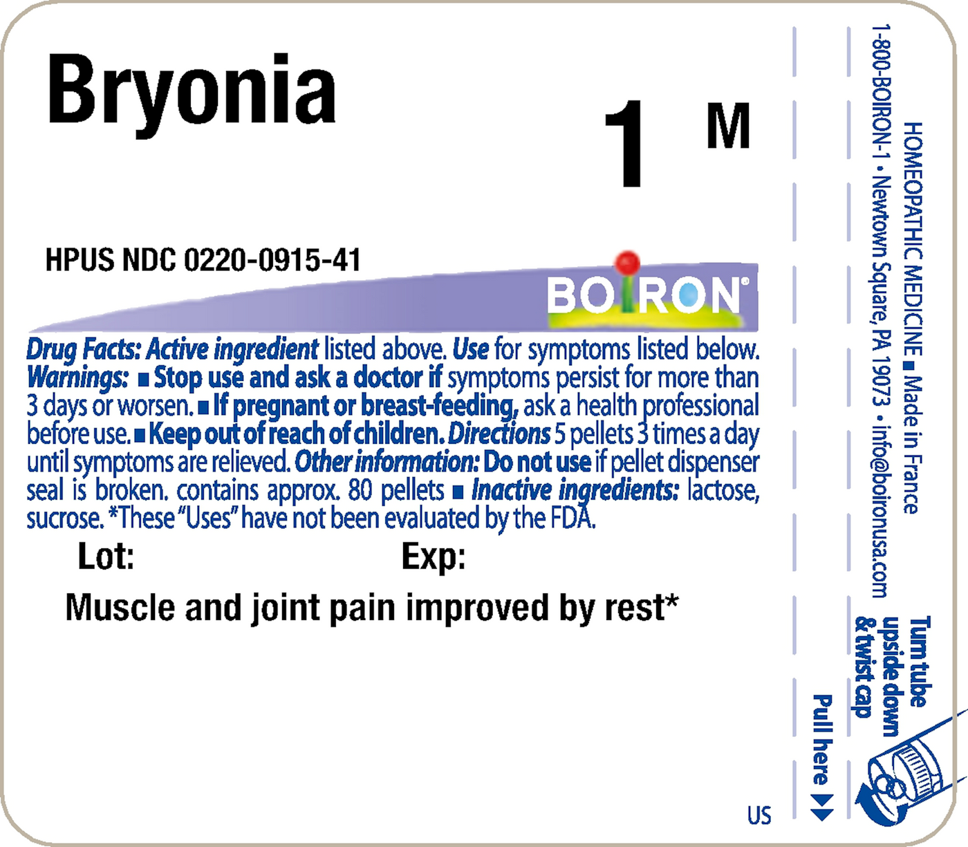 Bryonia alba 1M 80 plts Curated Wellness