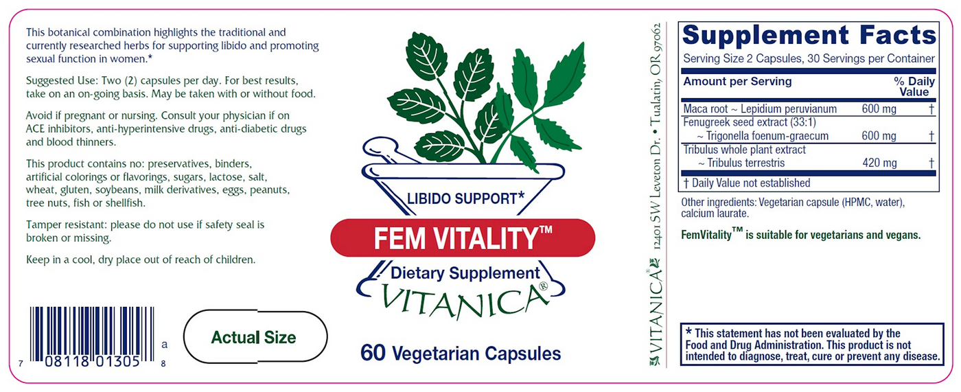 FemVitality 60 veg caps Curated Wellness