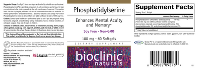Phosphatidylserine 100mg 60 gels Curated Wellness