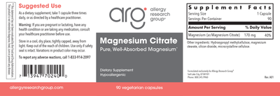 Magnesium Citrate 170 mg 90 caps Curated Wellness