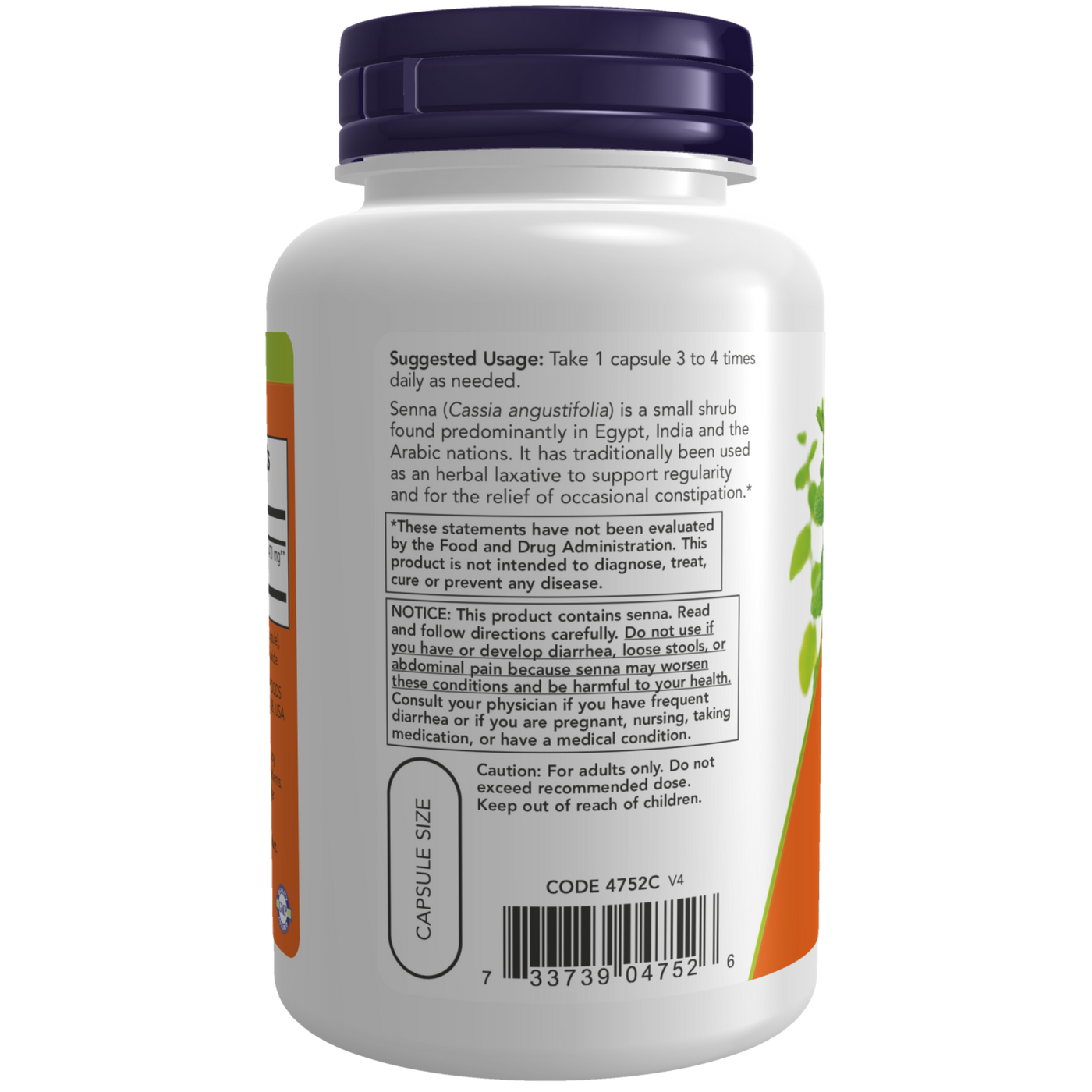 Senna Leaves 470 mg  Curated Wellness