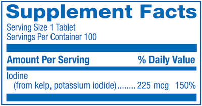 Iodine from Kelp 100 vegtabs Curated Wellness