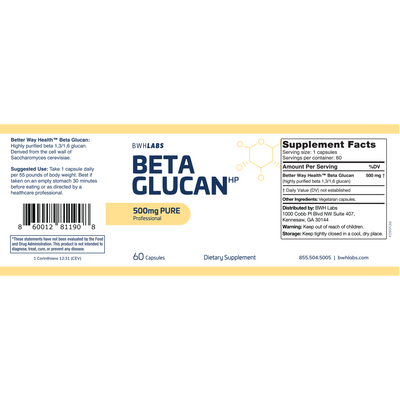 Beta Glucan 500mg 60c Curated Wellness