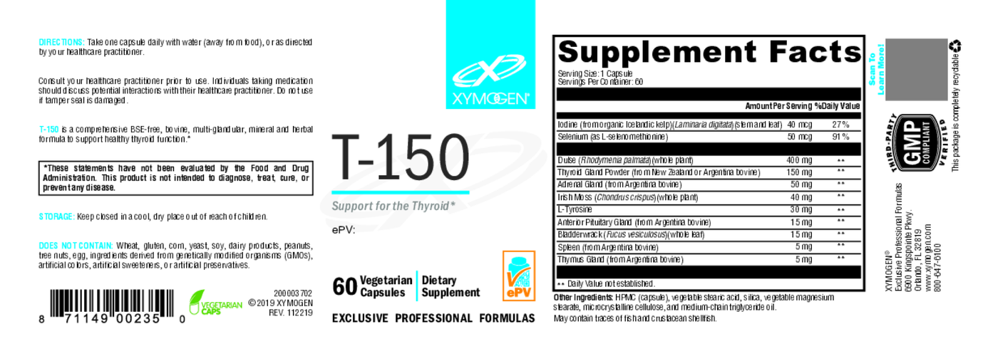 T-150 60 Capsules Curated Wellness