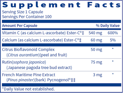 Ester-C Bio 100 caps Curated Wellness