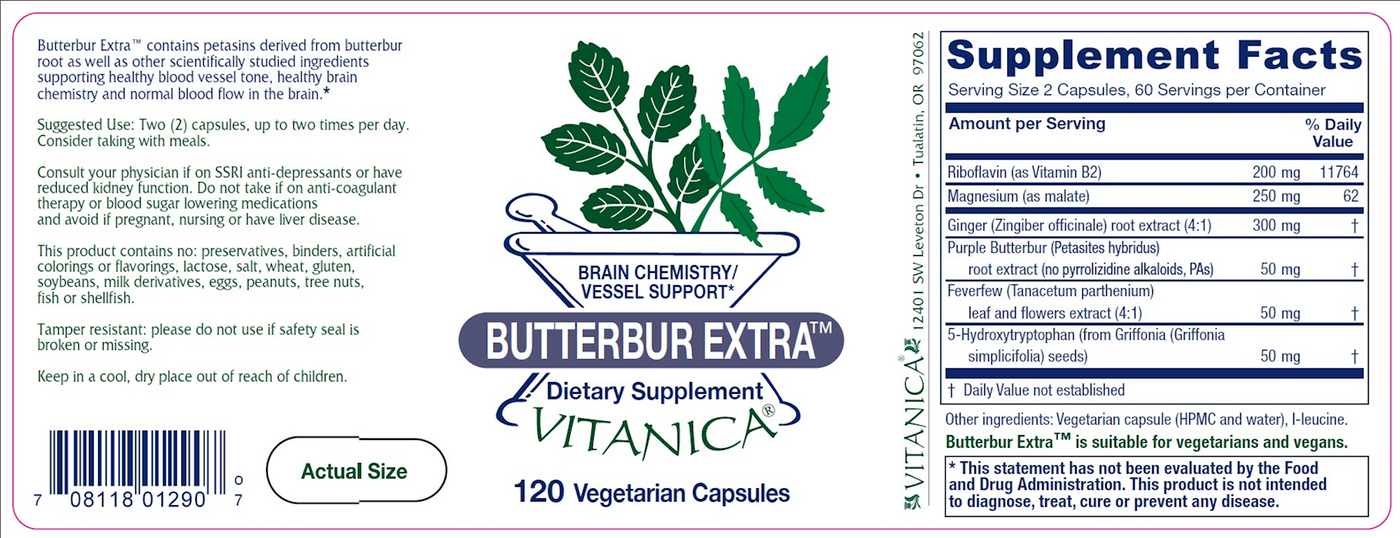 Butterbur Extra 120 caps Curated Wellness