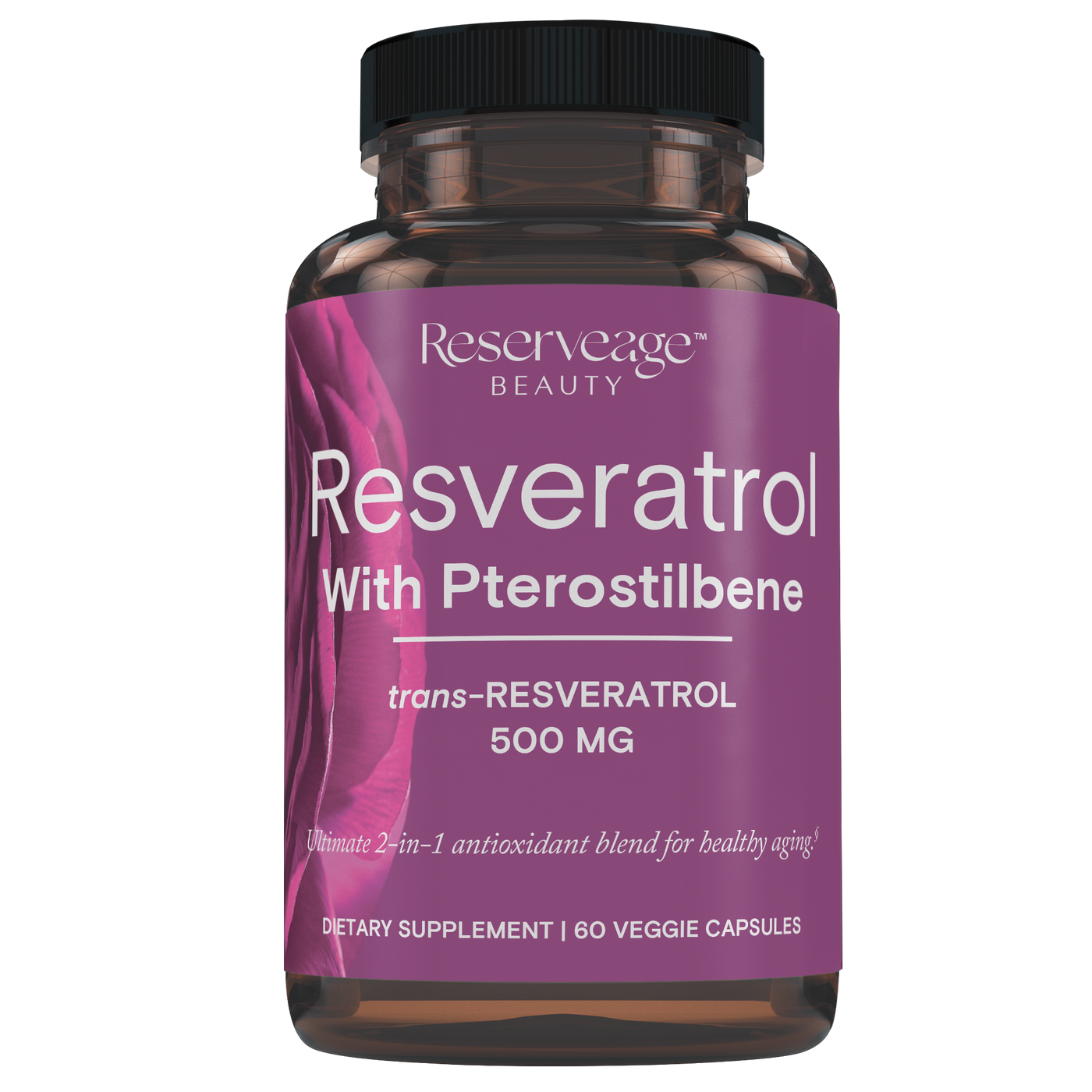 Resveratrol w/Ptero 500mg 60 veg caps Curated Wellness