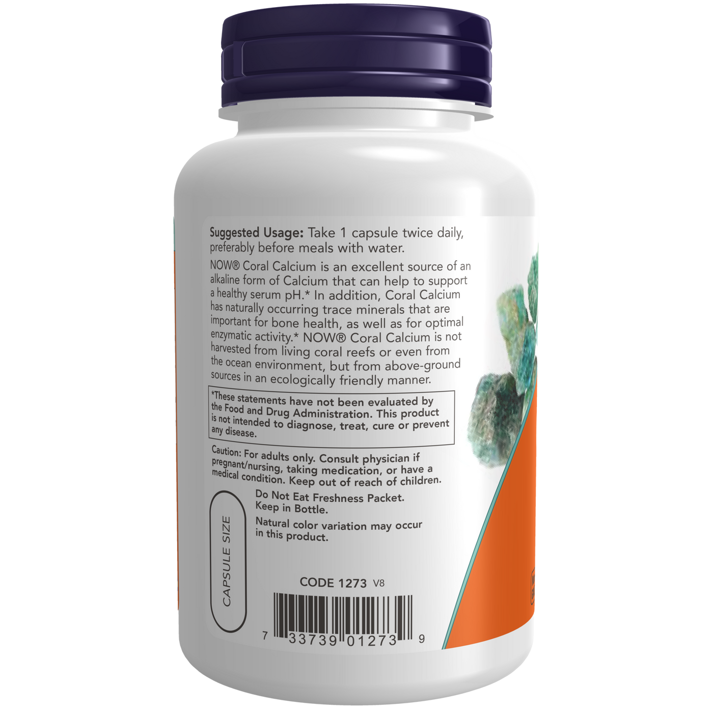 Coral Calcium 1000 mg 100 vcaps Curated Wellness