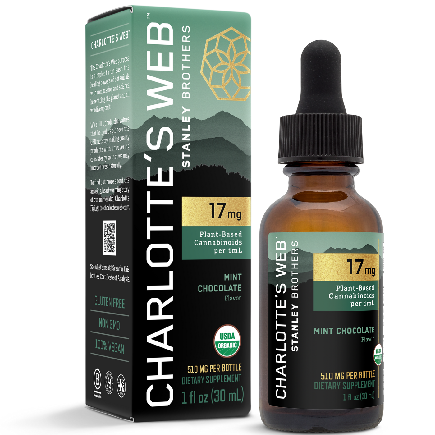 17 mg Mint Chocolate 1 fl oz Curated Wellness