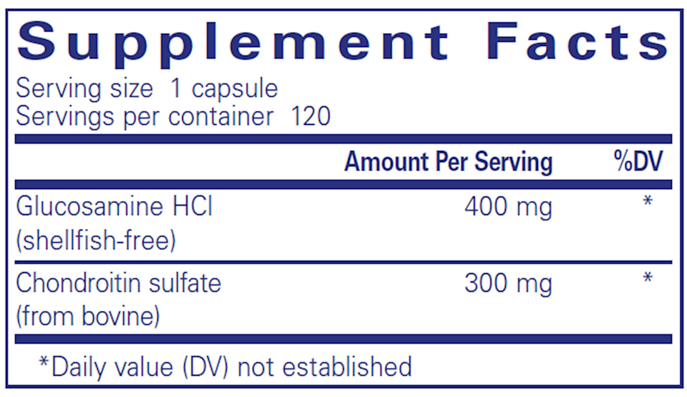 Glucosamine HCl Chondroitin 120 vcaps Curated Wellness