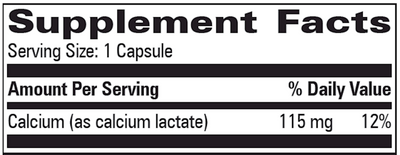 Calcium Lactate 115 mg  Curated Wellness
